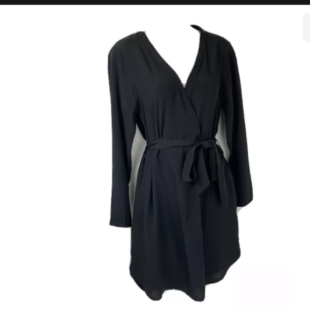 REVOLVE Lap Front Deep V  Black Dress